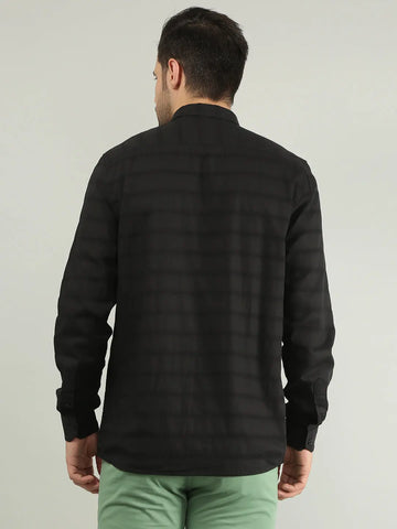 Black Striped Regular Fit Shirt TIM PARIS