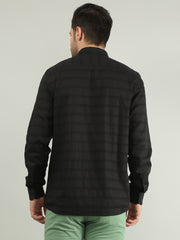 Black Striped Regular Fit Shirt
