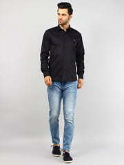 Black Solid Regular Fit Shirt