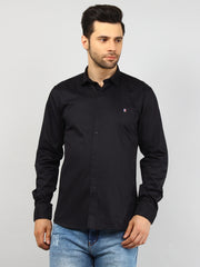 Black Solid Regular Fit Shirt