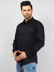 Black Solid Regular Fit Shirt