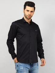 Black Solid Regular Fit Shirt
