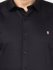 Black Solid Regular Fit Shirt
