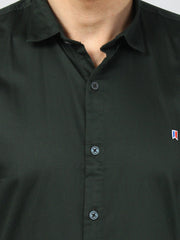 Green Solid Regular Fit Shirt