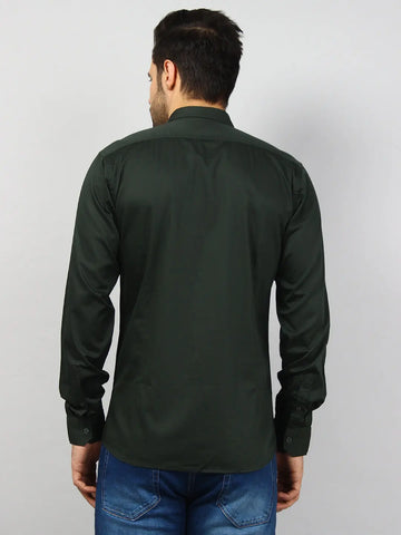 Green Solid Regular Fit Shirt TIM PARIS