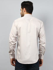 Light Grey Solid Regular Fit Shirt