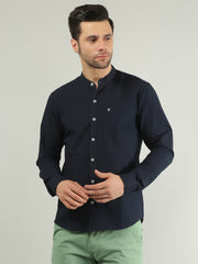 Navy Solid Regular Fit Shirt