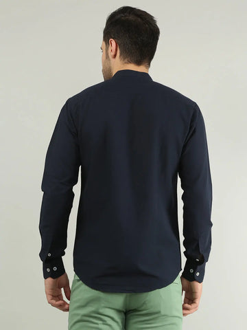 Navy Solid Regular Fit Shirt TIM PARIS