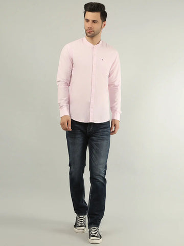 Pink Solid Regular Fit Shirt TIM PARIS