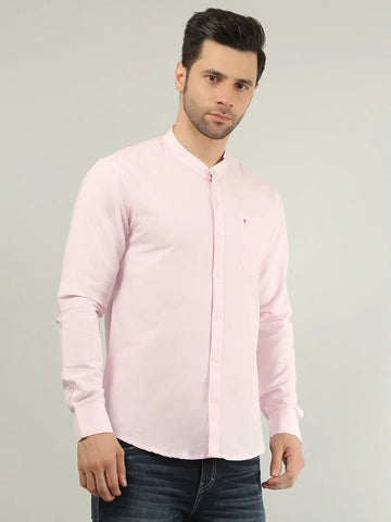 Pink Solid Regular Fit Shirt TIM PARIS