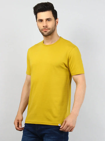 Olive Solid Regular Fit T-shirt Tim Paris