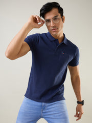 Navy Cut & Sew Polo Tshirt