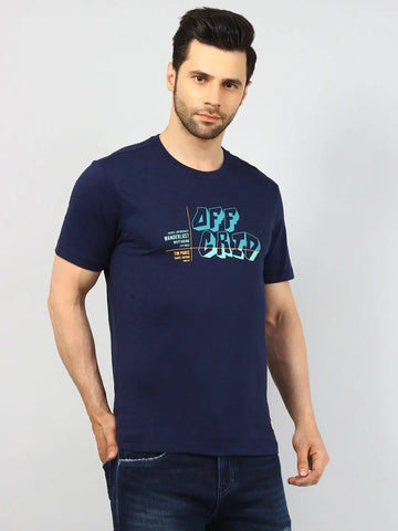 Off Grid Navy Printed T-Shirt Tim Paris