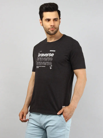 Traverse Black Graphic Print T-Shirt Tim Paris