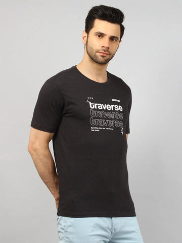 Traverse Black Graphic Print T-Shirt Tim Paris