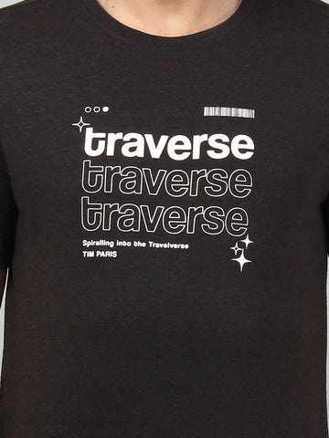 Traverse Black Graphic Print T-Shirt Tim Paris