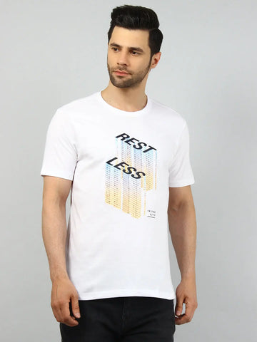 White Rest Less Printed T-Shirt Tim Paris