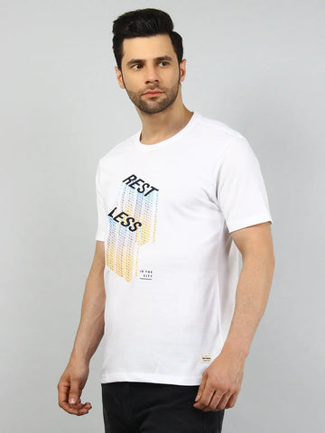 White Rest Less Printed T-Shirt Tim Paris