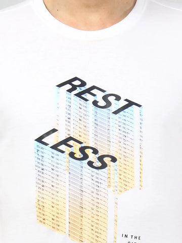 White Rest Less Printed T-Shirt Tim Paris