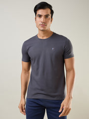 Black Oyester Solid T-Shirt