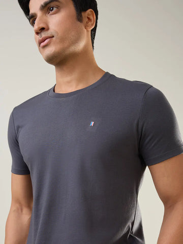 Black Oyester Solid T-Shirt Tim Paris