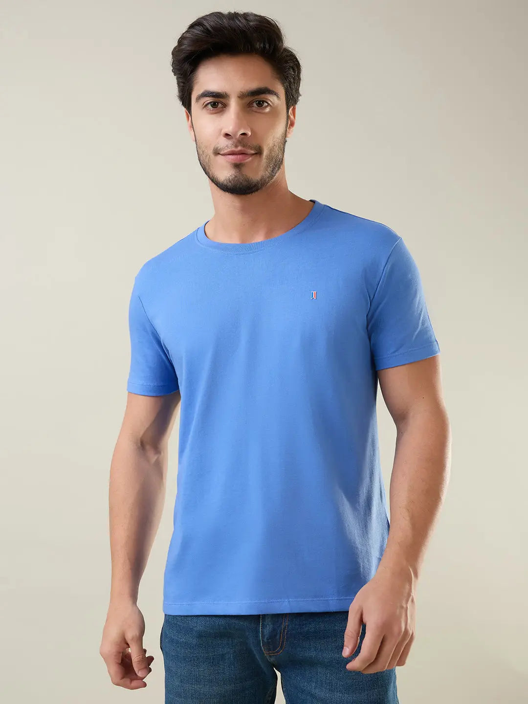 Ultramarine Solid T-Shirt Tim Paris