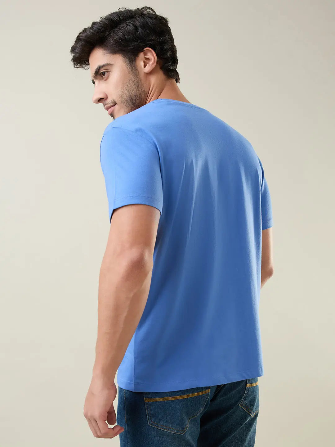 Ultramarine Solid T-Shirt Tim Paris