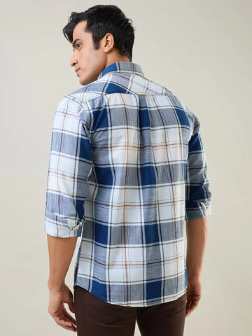 Khakhi Checkered Regular Fit Shirt Tim Paris