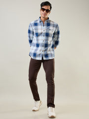 Khakhi Checkered Regular Fit Shirt