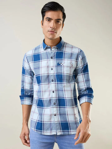 White Checkered Regular Fit Shirt TIM PARIS