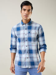 White Checkered Regular Fit Shirt