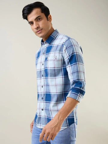 White Checkered Regular Fit Shirt TIM PARIS