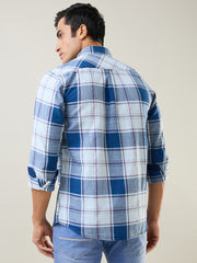 White Checkered Regular Fit Shirt