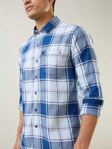 White Checkered Regular Fit Shirt TIM PARIS