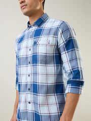 White Checkered Regular Fit Shirt