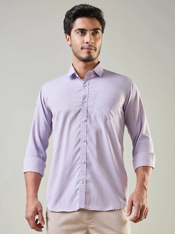 Purple Solid Regular Fit Shirt TIM PARIS