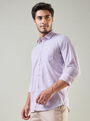 Purple Solid Regular Fit Shirt