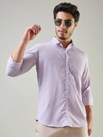 Purple Solid Regular Fit Shirt TIM PARIS