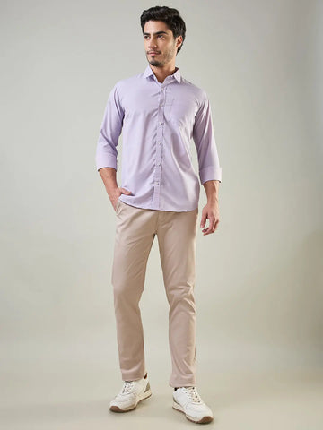 Purple Solid Regular Fit Shirt TIM PARIS