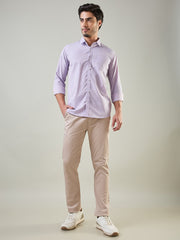 Purple Solid Regular Fit Shirt