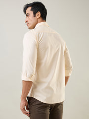 Yellow Solid Regular Fit Shirt