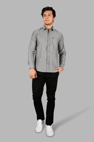 Grey Solid Casual Shirt Tim Paris