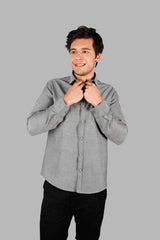 Grey Solid Casual Shirt