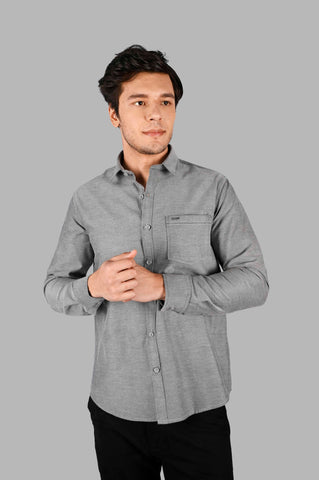 Grey Solid Casual Shirt Tim Paris