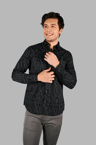 Black Striped Shirt Tim Paris
