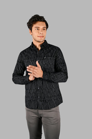 Black Striped Shirt Tim Paris