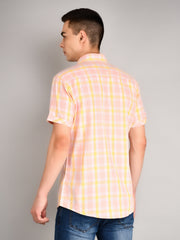Pink Checkered Regular Fit Shirt