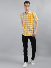 Lemon Yellow Classic Checks Shirt