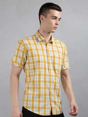 Lemon Yellow Classic Checks Shirt