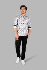 Grey Geometric Print Shirt